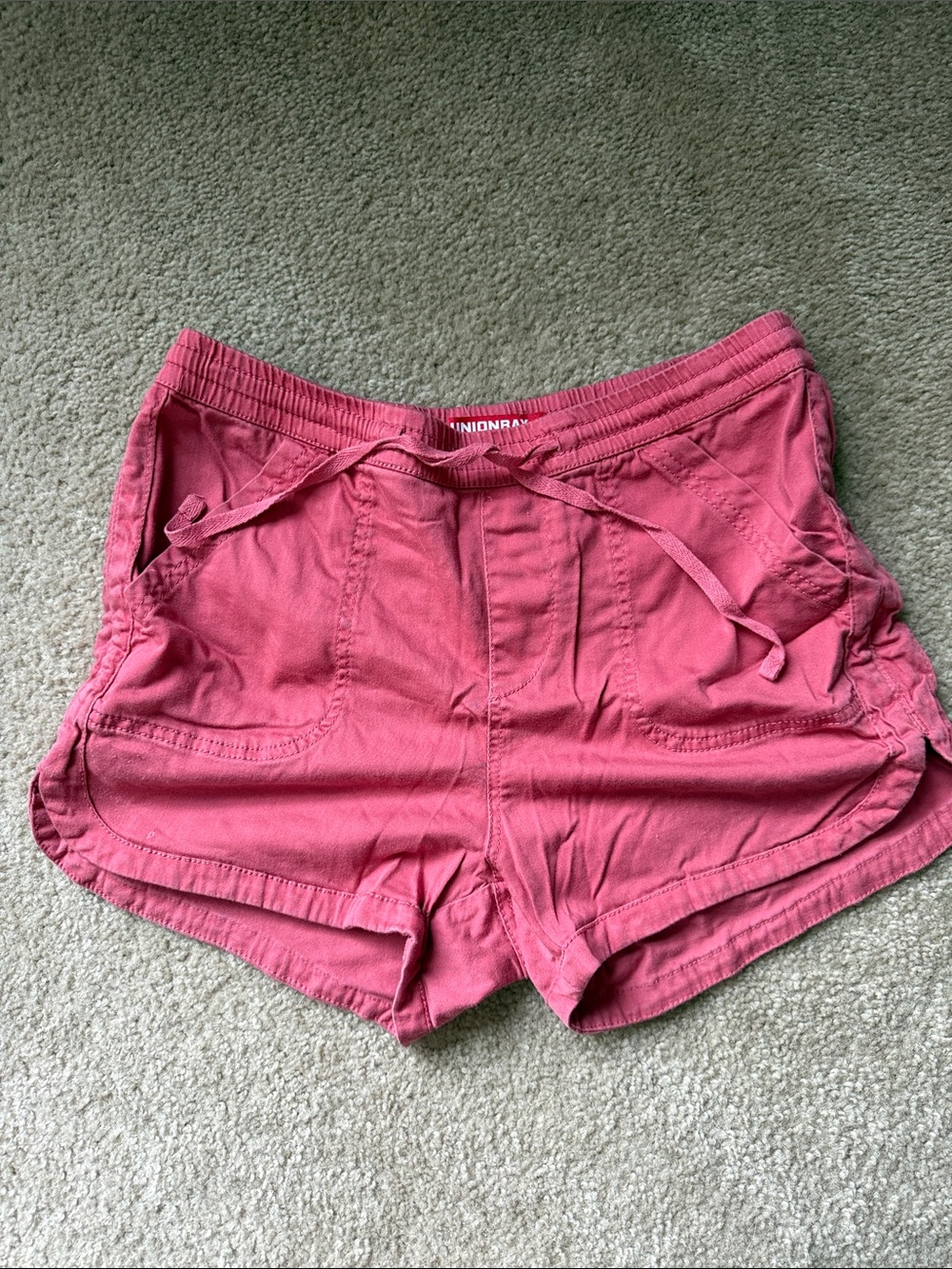 UNIONBAY Pink Elastic-Waist Athletic Shorts with Drawstring